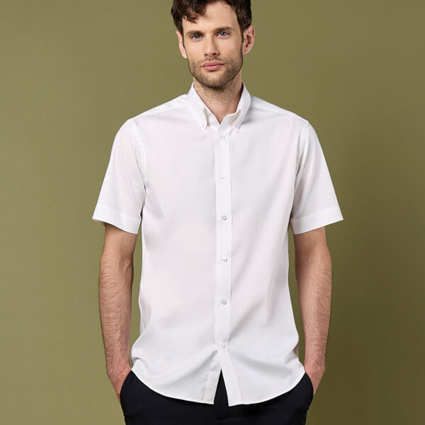 Kustom Kit Premium Short Sleeve Tailored Oxford Shirt Thumbnail