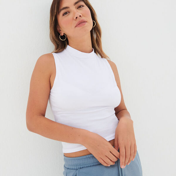 SF Clothing Ladies High Neck Crop Vest Thumbnail