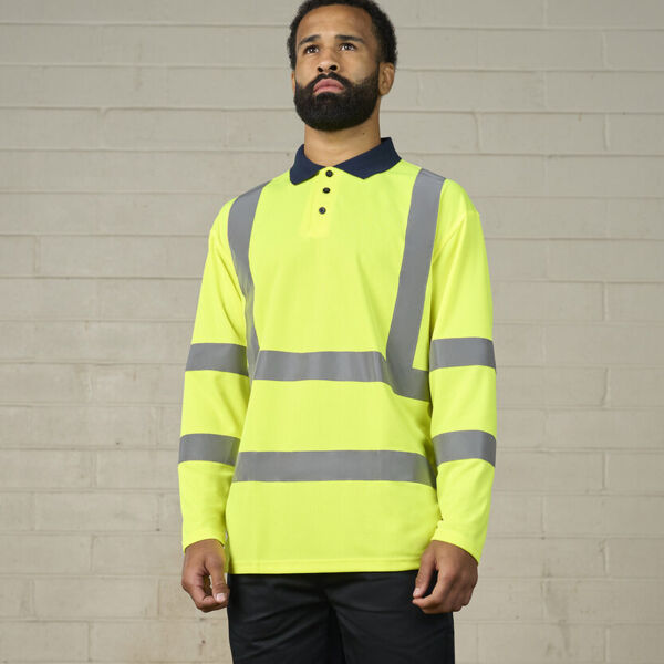 High visibility long sleeve polo Thumbnail